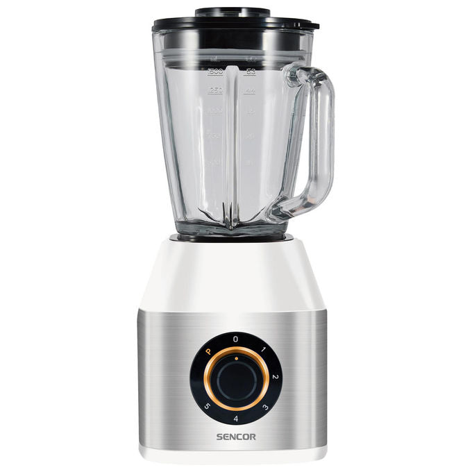 Sencor frullatore a bicchiere SBL 4871WH, 800 W, 1,5 L, bicchiere in vetro, 6 velocita', funzione pulse, display LCD, bianco