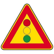 DandB segnale stradale temporaneo triangolare semaforo fig. 404, lamiera classe I, lato 90 cm, cantiere