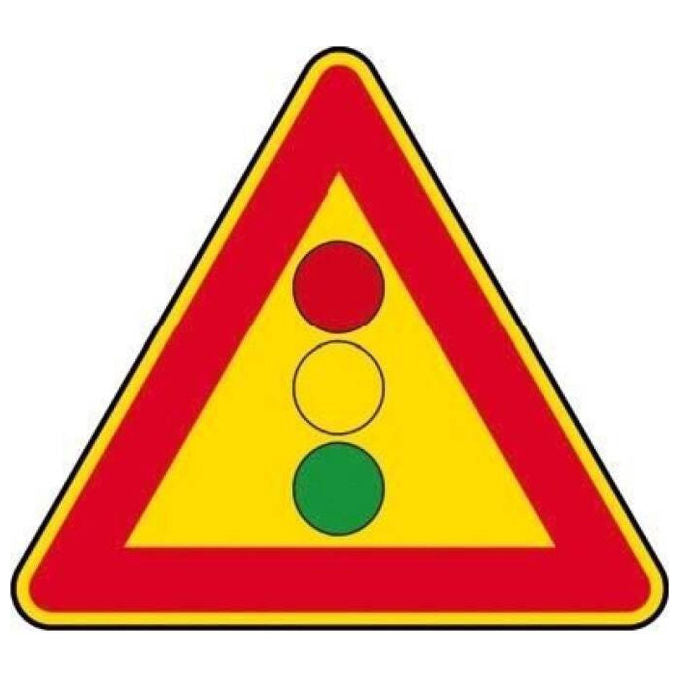 DandB segnale stradale temporaneo triangolare semaforo fig. 404, lamiera classe I, lato 90 cm, cantiere