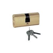 Yale cilindro ovale doppio, 54mm 27-27, finitura ottone, per porte in alluminio, antigrimaldello