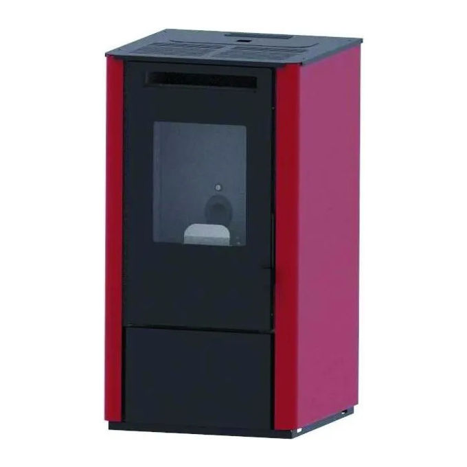 Punto Fuoco stufa a pellet Vania, 9,5 kW, finitura nera goffrata, riscaldamento domestico efficiente