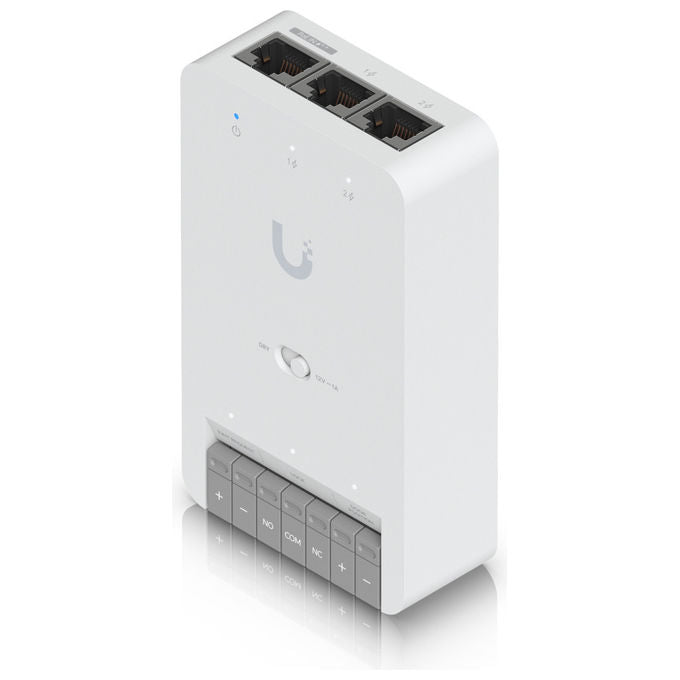 Ubiquiti UA-HUB-DOOR-MINI UniFi Access Hub Controllo Accessi Porta Singola 3 porte GbE RJ45 PoE++ Montaggio DIN Rail