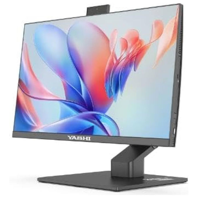 Yashi pc all-in-one 24'', Intel Core i5-14450HX, 16 GB RAM DDR4, 512 GB SSD NVMe, Full HD IPS, Windows 11 Pro, nero