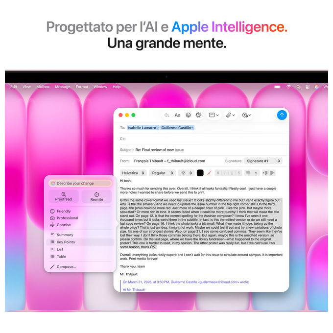 Apple MacBook Neo 13'', chip A18 Pro, cpu 6 core, gpu 5 core, 8GB, 256GB SSD, display Liquid Retina, rosa pastello