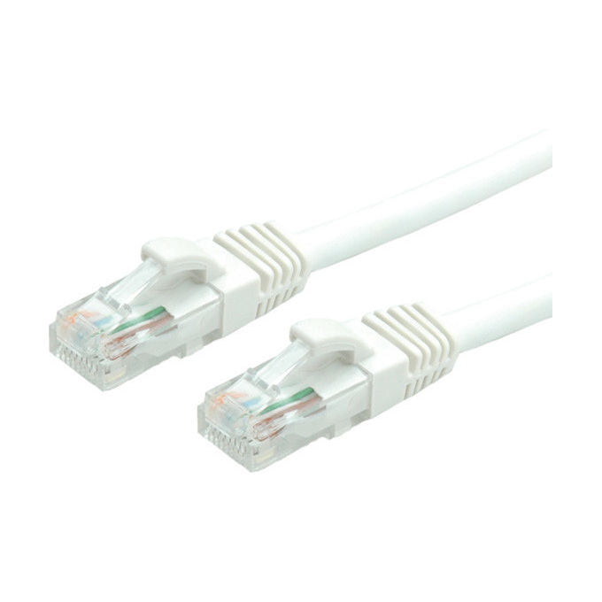 Value cavo di rete Cat6 U-UTP patch RJ45, 2 m, halogen free LSOH, contatti placcati oro, Bianco