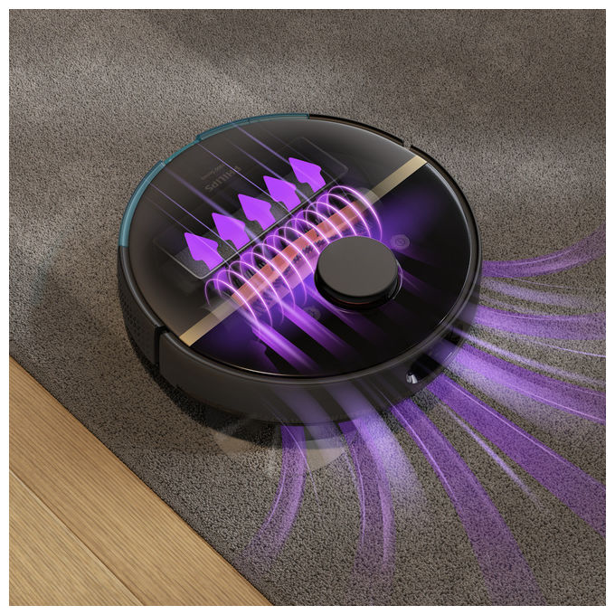 Philips robot aspirapolvere e lavapavimenti HomeRun 7000 Series XU7100-01, 5000 Pa, navigazione laser, svuotamento automatico, Wi-Fi, 180 min
