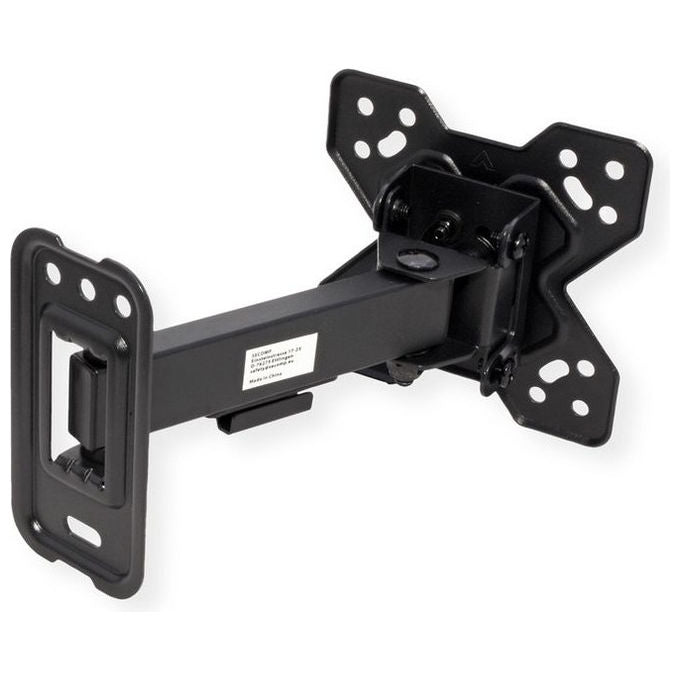 Value staffa TV monitor a parete, 13 a 32 pollici, VESA 75x75 100x100 mm, portata 20 kg, braccio orientabile, nera
