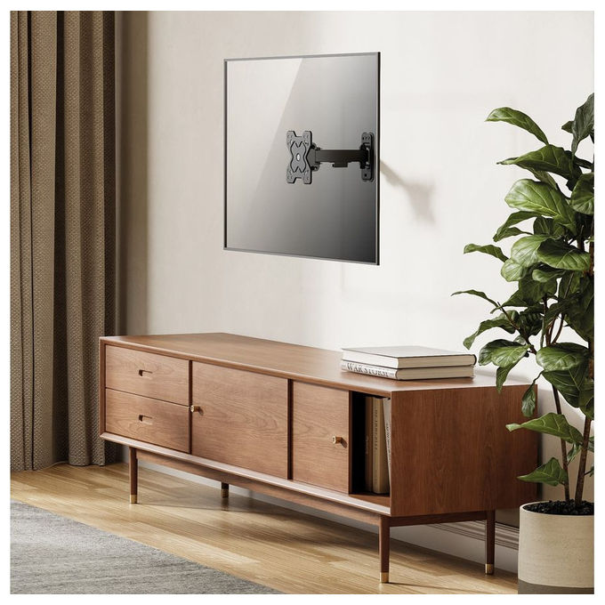 Value staffa TV monitor a parete, 13 a 32 pollici, VESA 75x75 100x100 mm, portata 20 kg, braccio orientabile, nera