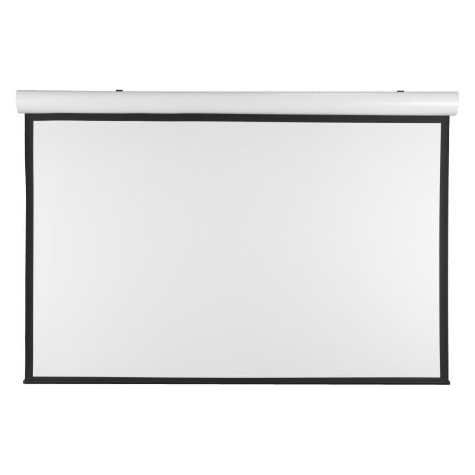 Provis telo motorizzato 16:9, 210x118 cm, tela WhitePro bianco ottico, drop superiore 40 cm, fino a 95''