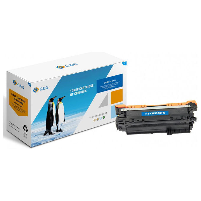 GandG cartuccia toner compatibile ciano, HP CE401A, 507A, 6000 pagine, LaserJet Enterprise 500