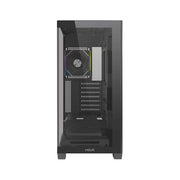 Noua Iron VK100 case mid-tower E-ATX gaming, pannello frontale e laterale in vetro, 12 ventole, USB 3.0, USB-C, nero