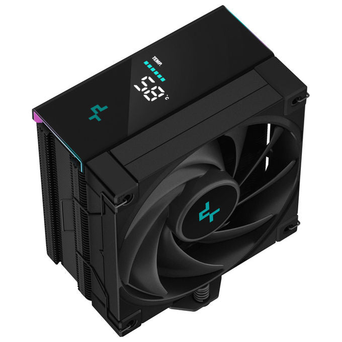 DeepCool AK400 Digital, dissipatore ad aria per CPU, ventola 120mm PWM, display digitale, RGB indirizzabile, compatibile Intel e AMD, nero