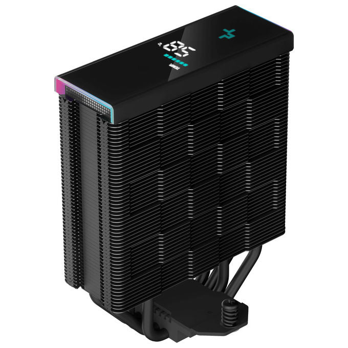DeepCool AK400 Digital, dissipatore ad aria per CPU, ventola 120mm PWM, display digitale, RGB indirizzabile, compatibile Intel e AMD, nero