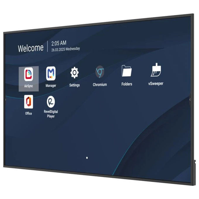 Viewsonic CDE8614-2C display 86 pollici 4K, digital signage, Android 14, 500 cd-m², 24-7, Wi-Fi, nero