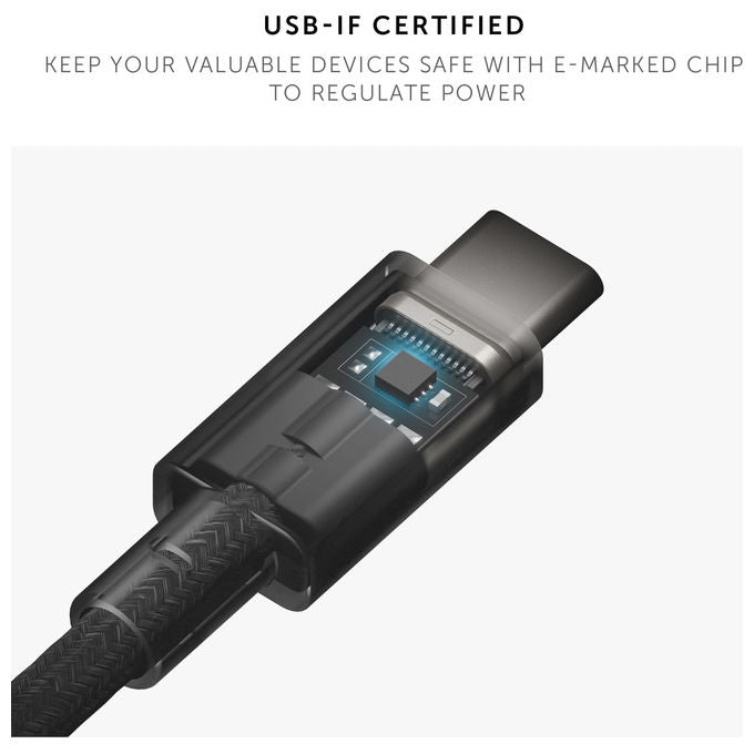 Native Union cavo USB-C Belt Pro, 2,4 m, 240W, ricarica ultra-rinforzata, Kevlar, LED, compatibile iPhone 16, MacBook, iPad, zebra