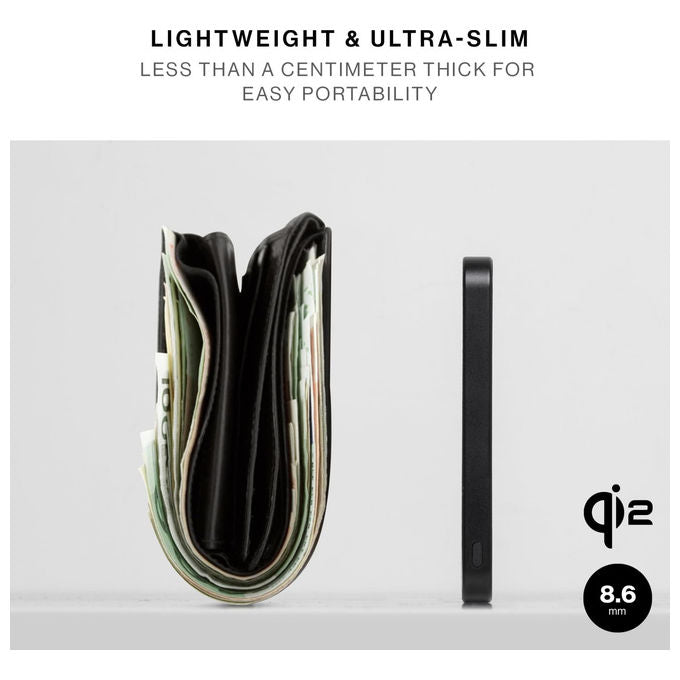 Native Union power bank magnetico Qi2 MagSafe, 5000mAh, 15W, ultra-sottile, cavo USB-C incluso, compatibile iPhone 16, nero
