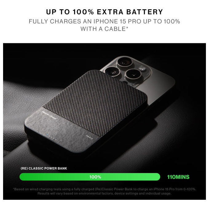 Native Union power bank magnetico Qi2 MagSafe, 5000mAh, 15W, ultra-sottile, cavo USB-C incluso, compatibile iPhone 16, nero