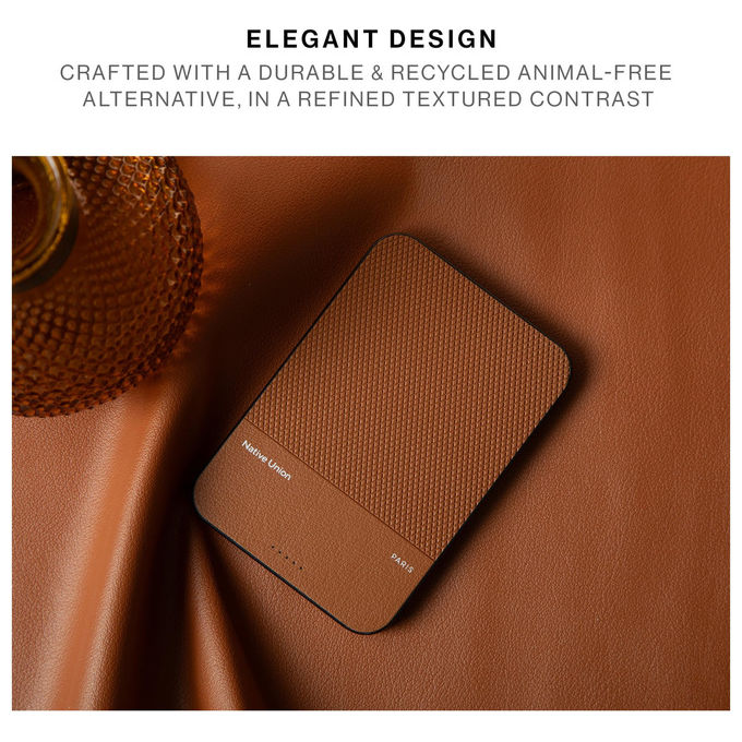 Native Union power bank magnetico Qi2 MagSafe, 5000mAh, 15W, ultra-sottile, cavo USB-C incluso, compatibile iPhone 16, nero