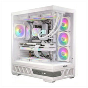 Noua Orizon MH100, case PC gaming ATX mid tower, vetro temperato e mesh, ventola ARGB PWM, USB 3.0 e Type-C, raffreddamento liquido 360 mm, Bianco