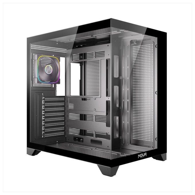 Noua Vision ZK300 case PC gaming mid tower ATX, vetro temperato, 1 ventola ARGB PWM, supporto raffreddamento liquido 360 mm, nero