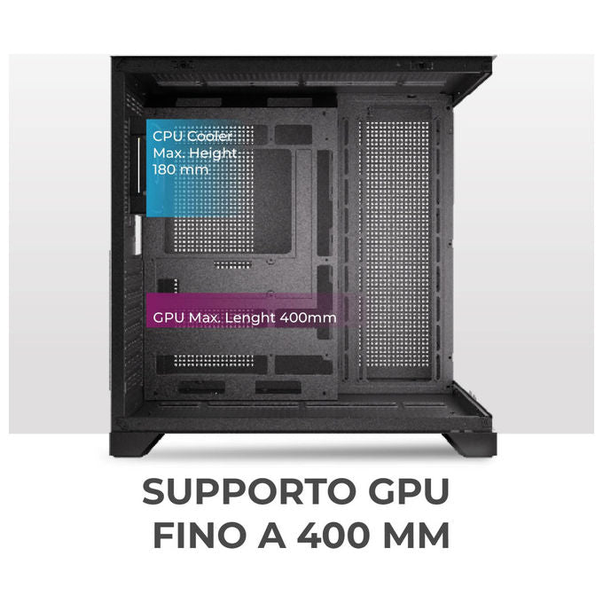 Noua Vision ZK300 case PC gaming mid tower ATX, vetro temperato, 1 ventola ARGB PWM, supporto raffreddamento liquido 360 mm, nero