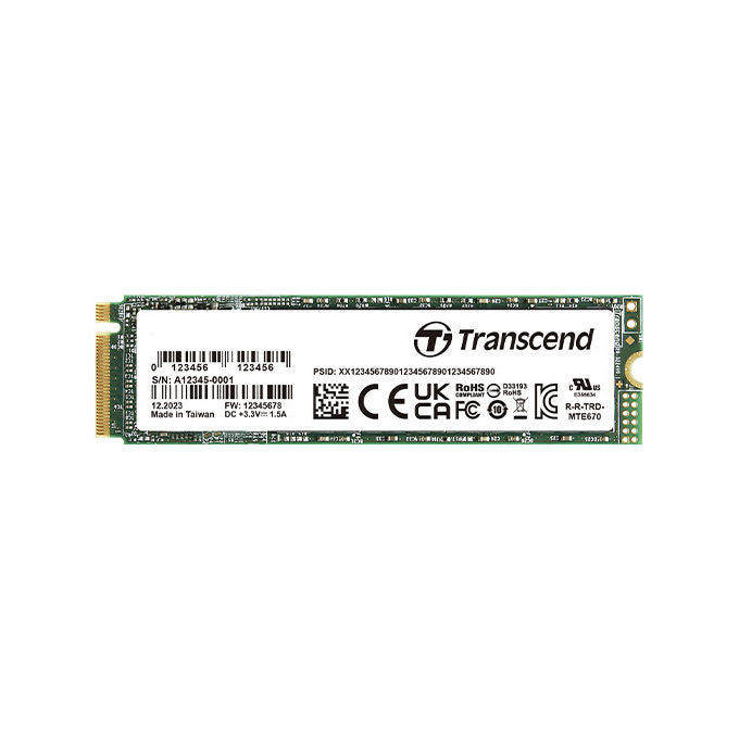 Transcend MTE672A, ssd interno M.2 2280, 256 GB, PCIe 3.0 x4 NVMe, 3D NAND SLC, crittografia AES 256 bit, 2100 MB-s