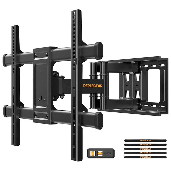 Value supporto da parete articolato per tv, 37 a 70 pollici, full motion, doppio braccio, capacita' 50 kg, vesa fino a 600x400, nero