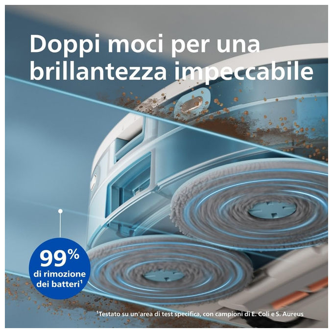 Philips XU5100-20 HomeRun Serie 5000 Robot aspirapolvere Laser 10000 Pa autonomia 200 min Wi-Fi app auto-svuotamento colore Bianco