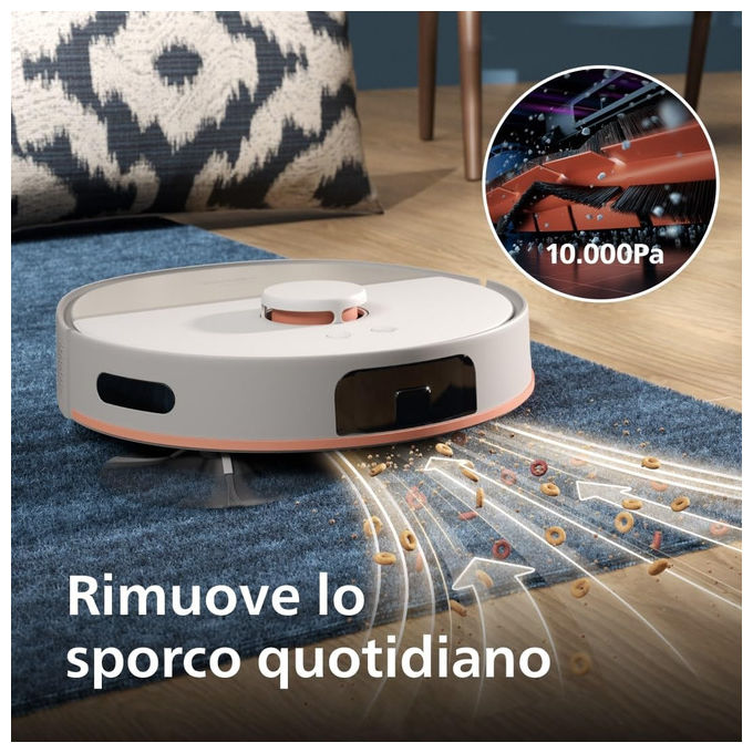Philips XU5100-20 HomeRun Serie 5000 Robot aspirapolvere Laser 10000 Pa autonomia 200 min Wi-Fi app auto-svuotamento colore Bianco