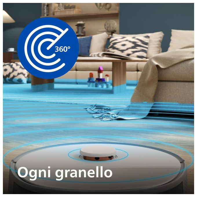 Philips XU5100-20 HomeRun Serie 5000 Robot aspirapolvere Laser 10000 Pa autonomia 200 min Wi-Fi app auto-svuotamento colore Bianco