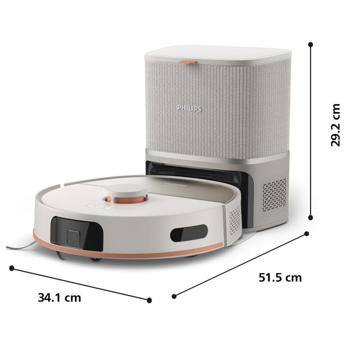 Philips XU5100-20 HomeRun Serie 5000 Robot aspirapolvere Laser 10000 Pa autonomia 200 min Wi-Fi app auto-svuotamento colore Bianco