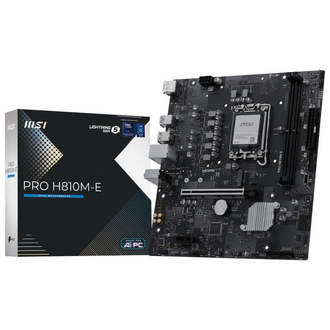 MSI scheda madre PRO H810M-E, mATX, Intel LGA1851, DDR5 6400 MT-s, PCIe 5.0 x16, M.2 Gen4, 2.5G LAN