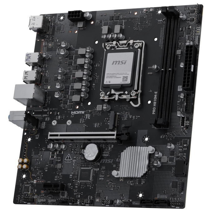 MSI scheda madre PRO H810M-E, mATX, Intel LGA1851, DDR5 6400 MT-s, PCIe 5.0 x16, M.2 Gen4, 2.5G LAN