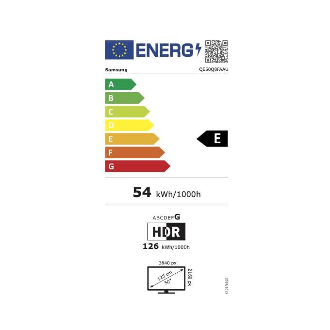 Samsung smart tv QLED 4K, 50 pollici, Quantum Dot, HDR10+ Adaptive, processore Q4 AI, Wi-Fi, Bluetooth 5.3, QE50Q8FAAU