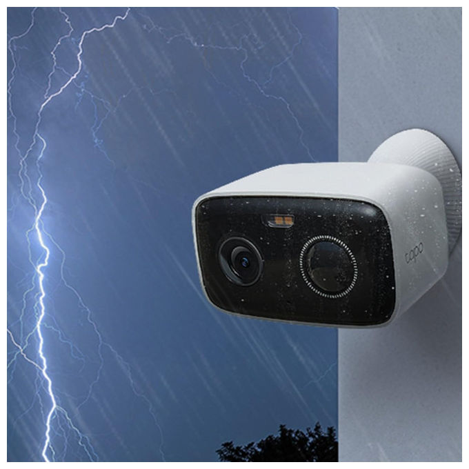 TP-Link Tapo TC80, telecamera di sicurezza con pannello solare, 2 MP, Full HD 1080p, Wi-Fi, IP65, uso esterno, batteria integrata