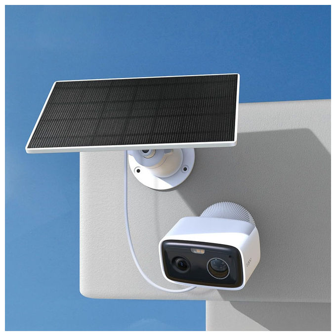 TP-Link Tapo TC80, telecamera di sicurezza con pannello solare, 2 MP, Full HD 1080p, Wi-Fi, IP65, uso esterno, batteria integrata