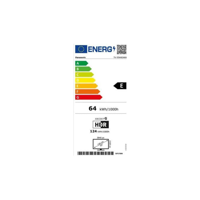 Panasonic TV-55W83AE6 Smart TV QLED 55'' 4K Ultra HD Fire TV Dolby Vision HDR10+ Dolby Atmos DVB-T2 Wi-Fi colore Grigio