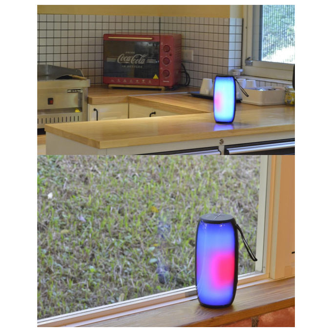 Energizer speaker bluetooth BTS121, power bank 1800mAh, stereo 6W x2, Bluetooth 5.2, impermeabile IP65, luci LED, vivavoce, FM, Micro SD
