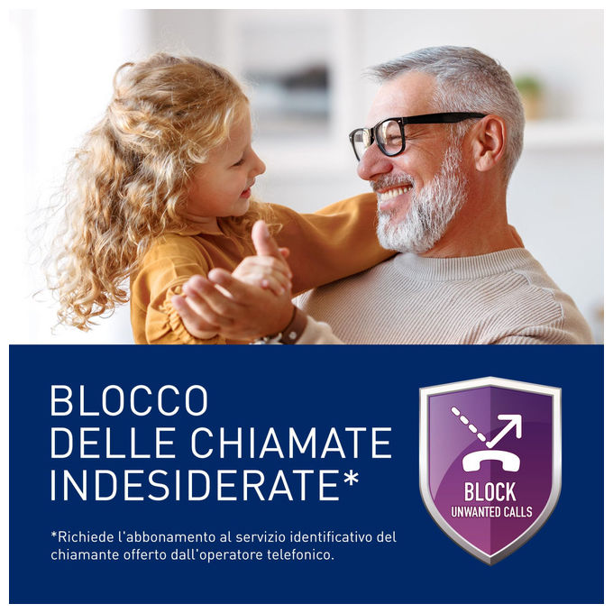 Panasonic KX-TGU410EXW Telefono Cordless DECT Display LCD 2.1'' Tasti Grandi Torcia LED Compatibile Apparecchi Acustici Blocco Chiamate colore Bianco