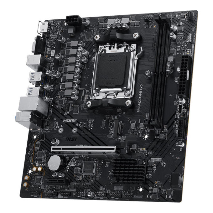 MSI scheda madre PRO A620AM-B EVO, socket AM5, chipset AMD A620A, DDR5 128 GB, ATX, 4 slot M.2, PCIe 5.0, Ethernet 5G