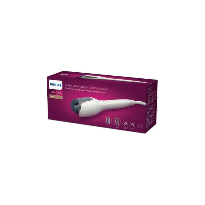 Philips BHB878-00 Serie 8000 Arricciacapelli automatico MoistureProtect Ceramica Cheratina Ionico 27 opzioni styling colore Bianco