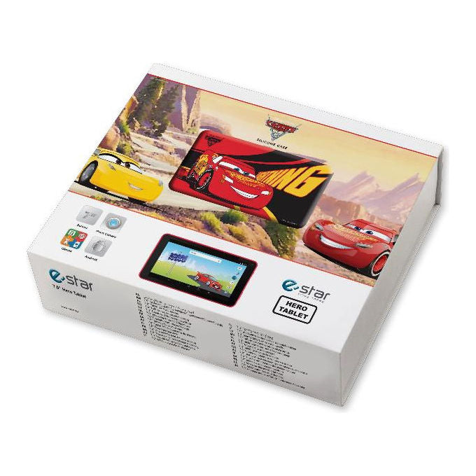 ESTAR tablet per bambini Cars Hero, 7 pollici, 16 GB, 2 GB RAM, Android 9, WiFi, custodia kids inclusa