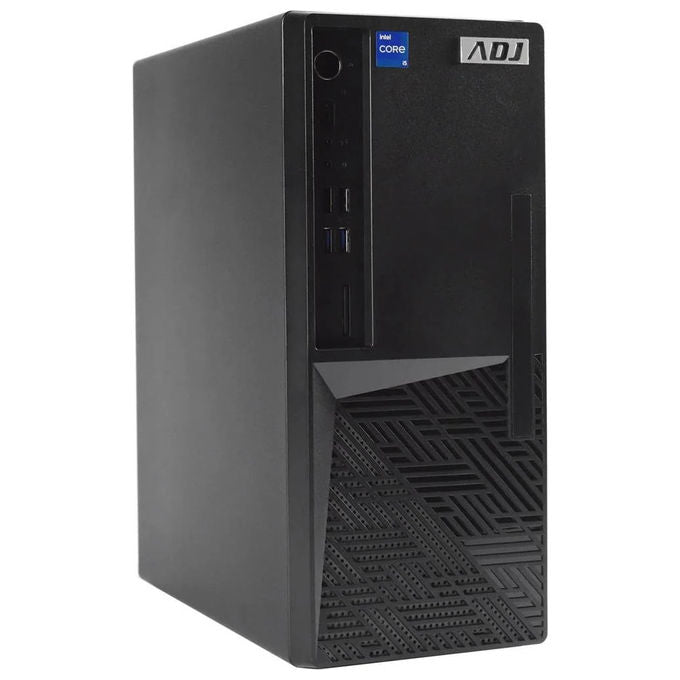 ADJ pc desktop tower, Intel Core i5-12400, 8GB DDR4, 512GB SSD M.2 NVMe, scheda madre H610, USB Type-C, grafica integrata, FreeDOS