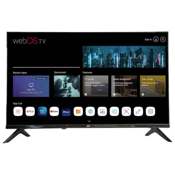 JCL JCL32RWHD Smart TV LED 32'' HD Ready 720p webOS 8.1 Wi-Fi 3 HDMI 2 USB DVB-T2 colore Nero