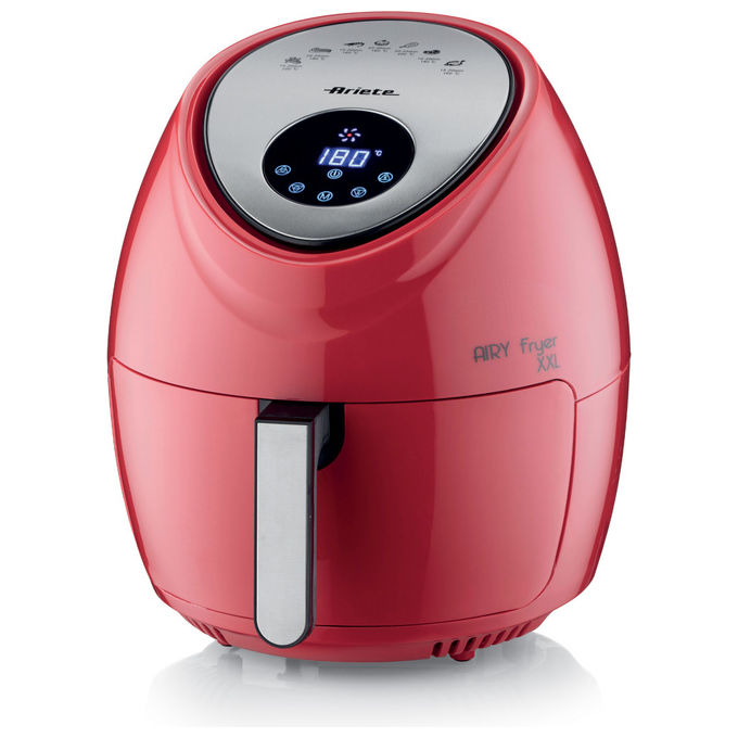 Ariete friggitrice ad aria 7 litri, Airy Fryer XXL, 1800 watt, 7 modalita' di cottura, capacita' 2,5 kg, temperatura fino a 200°C, rosso