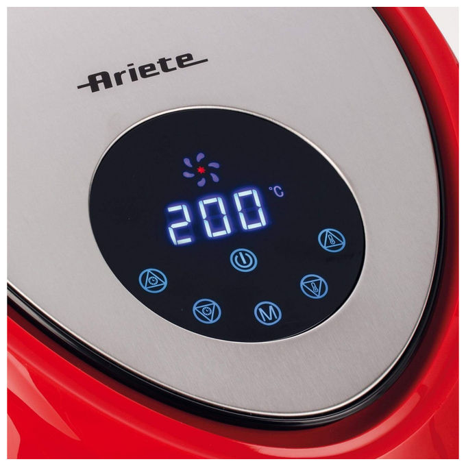 Ariete friggitrice ad aria 7 litri, Airy Fryer XXL, 1800 watt, 7 modalita' di cottura, capacita' 2,5 kg, temperatura fino a 200°C, rosso