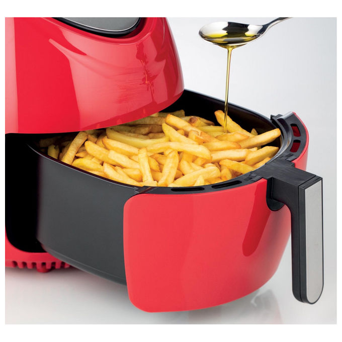 Ariete friggitrice ad aria 7 litri, Airy Fryer XXL, 1800 watt, 7 modalita' di cottura, capacita' 2,5 kg, temperatura fino a 200°C, rosso