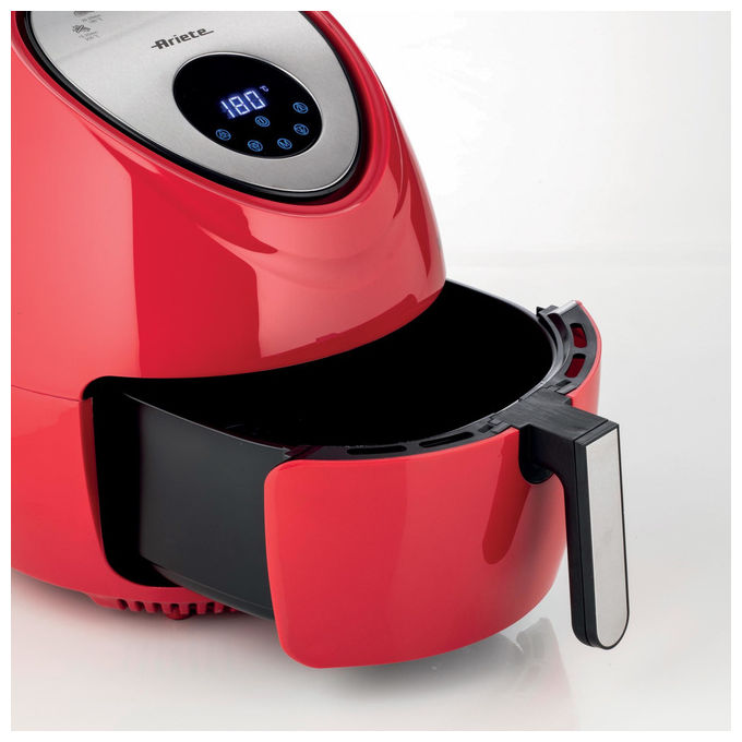 Ariete friggitrice ad aria 7 litri, Airy Fryer XXL, 1800 watt, 7 modalita' di cottura, capacita' 2,5 kg, temperatura fino a 200°C, rosso
