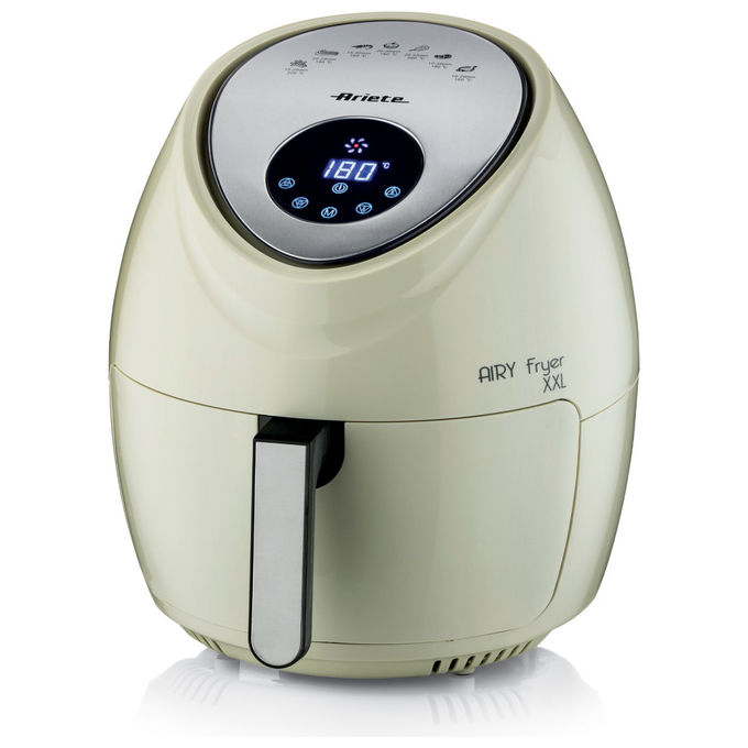 Ariete friggitrice ad aria XXL 4618, 7 litri, 2,5 kg di patatine, 1800 watt, 7 programmi, display LCD, beige