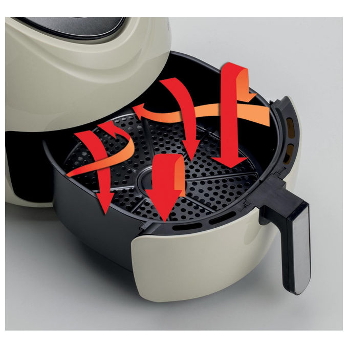 Ariete friggitrice ad aria XXL 4618, 7 litri, 2,5 kg di patatine, 1800 watt, 7 programmi, display LCD, beige